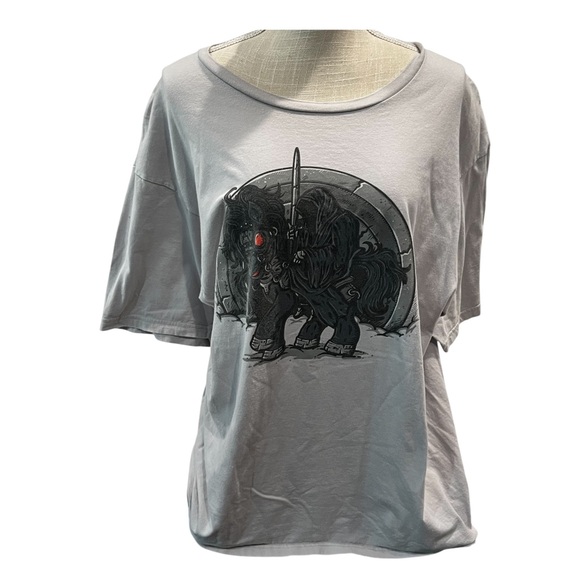 Vintage 2X Short Sleeve Light Gray Graphic Tee - Picture 1 of 4